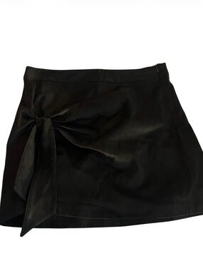 Zara Black Mini Skirt with Side Tie